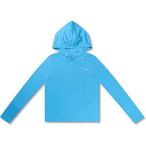 imageSpeedo Girls Uv Swim Shirt Long Sleeve RashguardHooded Tranquil Blue