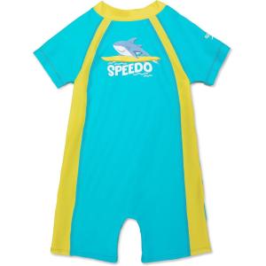 imageSpeedo Kids Swimsuit One Piece Short Sleeve Rashguard Begin to Swim PrintCeramic