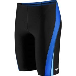 imageSpeedo Mens Standard Swimsuit Jammer Endurance Splice Team ColorsBlackBlue Splice