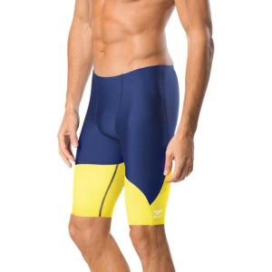 imageSpeedo Mens Standard Swimsuit Jammer Endurance Splice Team ColorsNavyGold Spark
