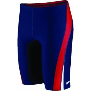 imageSpeedo Mens Standard Swimsuit Jammer Endurance Splice Team ColorsNavyRedWhite Splice