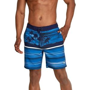 imageSpeedo Mens Swim Trunk Knee Length Boardshort Bondi Printed18 Oasis Peacoat