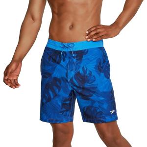 imageSpeedo Mens Swim Trunk Knee Length Boardshort Bondi Printed18 Palm Palace Blue