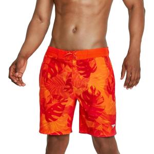 imageSpeedo Mens Swim Trunk Knee Length Boardshort Bondi Printed18 Palm Spicy Orange