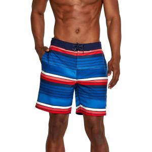 imageSpeedo Mens Swim Trunk Knee Length Boardshort Bondi Printed18 Seafaring High Risk Red