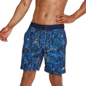 imageSpeedo Mens Swim Trunk Knee Length Boardshort Bondi Printed18 Spray Vallarta Blue