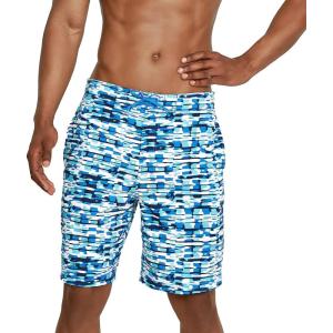 imageSpeedo Mens Swim Trunk Knee Length Boardshort Bondi Printed20 Data Palace Blue