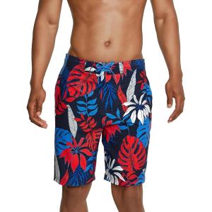 imageSpeedo Mens Swim Trunk Knee Length Boardshort Bondi Printed20 Hothouse RedWhiteBlue