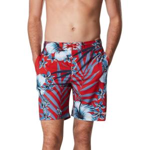 imageSpeedo Mens Swim Trunk Knee Length Boardshort Bondi Printed20 Hover RedBlue