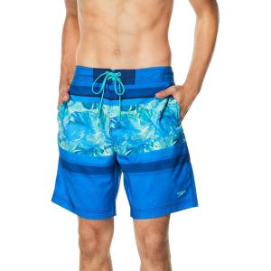 imageSpeedo Mens Swim Trunk Knee Length Boardshort Bondi PrintedHorizon Peacoat