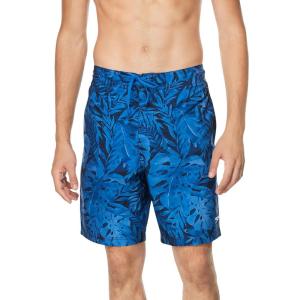 imageSpeedo Mens Swim Trunk Knee Length Boardshort Bondi PrintedJungle Peacoat