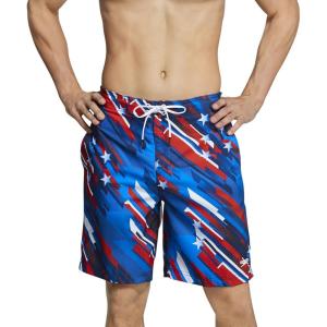 imageSpeedo Mens Swim Trunk Knee Length Boardshort Bondi PrintedRedWhiteBlue