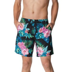 imageSpeedo Mens Swim Trunk Mid Length Redondo FloralFine Anthracite