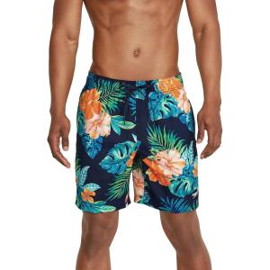 imageSpeedo Mens Swim Trunk Mid Length Redondo FloralFine Peacoat