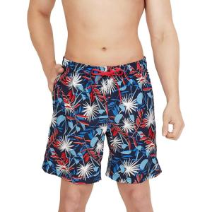 imageSpeedo Mens Swim Trunk Mid Length Redondo FloralGarden RedWhiteBlue