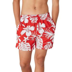 imageSpeedo Mens Swim Trunk Mid Length Redondo FloralPhilo Palm High Risk Red