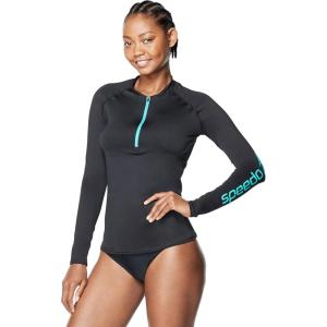 imageSpeedo Womens Precision Pleat Zip RashguardSpeedo Black