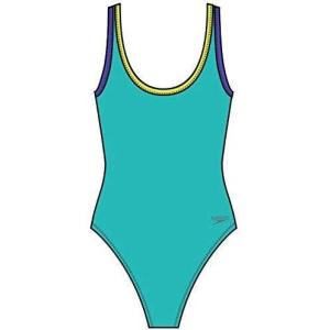 imageSpeedo Womens Swimsuit One Piece Contrast Binding High CutCeramic