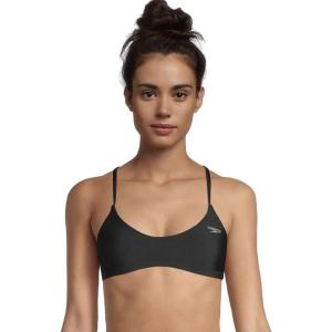 imageSpeedo Womens Swimsuit Top Bikini Endurance Lite Tie Back SolidSpeedo Black Keyhole