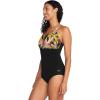 imageSpeedo Womens Endurance Color Top One Piece SwimsuitCoastal Leaves Pink