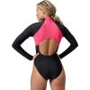 imageSpeedo Womens Short Sleeve ZipLS Zip Raspberry Fill