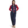 imageSpeedo Womens Sweatshirt Full Zip Hooded Jacket Team Warm UpRedWhiteBlue