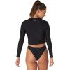 imageSpeedo Womens Uv Swim Shirt Long Sleeve RashguardCrop Sheen Speedo Black