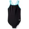 imageSpeedo Girls Swimsuit One Piece Solid Cross Back Multi StrapsAzure Aqua