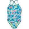 imageSpeedo Girls Swimsuit One Piece Solid Cross Back Multi StrapsTie Dye Blue Atoll