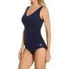 imageSpeedo Womens Swimsuit One Piece Endurance Shirred Contourback Conservative CutNew Speedo Navy