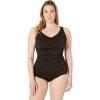 imageSpeedo Womens Swimsuit One Piece Endurance Shirred Contourback Conservative CutSpeedo Black