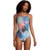 imageSpeedo Womens Swimsuit One Piece Endurance X Back PrintedBlackTurquoise