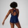 imagespeedo Womens Swimsuit One Piece PowerFlex Princess Seam Ultraback Conservative CutSpeedo Navy