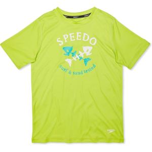 imageSpeedo Boys Uv Swim Shirt Short Sleeve Tee GraphicAcid Lime