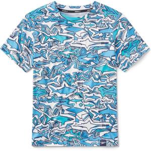 imageSpeedo Boys Uv Swim Shirt Short Sleeve Tee GraphicShark Chalk Scuba Blue