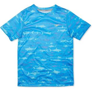 imageSpeedo Boys Uv Swim Shirt Short Sleeve Tee GraphicSharks Ibiza Blue