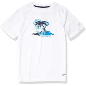 imageSpeedo Boys Uv Swim Shirt Short Sleeve Tee GraphicWhite