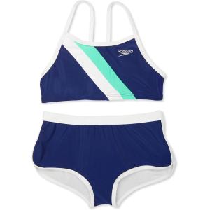 imageSpeedo Girls Swimsuit Two Piece Bikini Boy Short SetBlue Harmony
