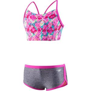 imageSpeedo Girls Swimsuit Two Piece Bikini Boy Short SetPink