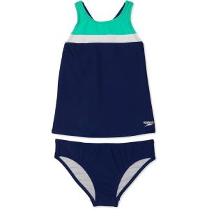 imageSpeedo Girls Swimsuit Two Piece Tankini Thick StrapBlue Harmony