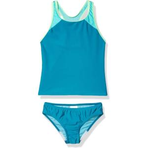 imageSpeedo Girls Swimsuit Two Piece Tankini Thick StrapCapri Breeze Mesh