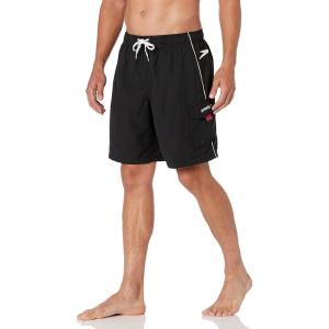 imageSpeedo Mens Swim Trunk Knee Length Marina VolleyBlackWhite