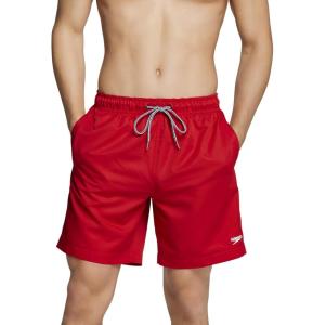imageSpeedo Mens Swim Trunk Knee Length Volley Comfort Liner Solid18 Speedo Red