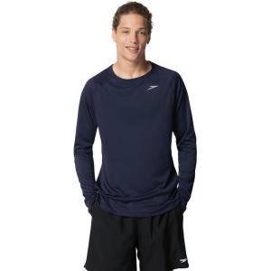imageSpeedo Mens UV Swim Shirt Basic Easy Long Sleeve Regular FitPeacoat