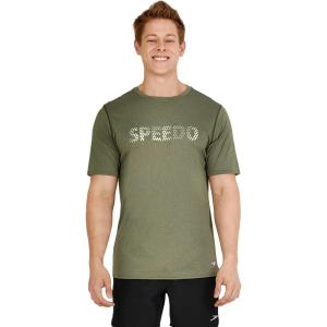 imageSpeedo Mens Uv Swim Shirt Graphic Short Sleeve TeeHexalator Douglas Fir