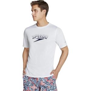 imageSpeedo Mens Uv Swim Shirt Graphic Short Sleeve TeeNew White