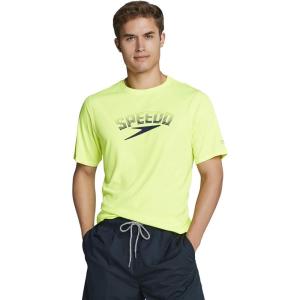 imageSpeedo Mens Uv Swim Shirt Graphic Short Sleeve TeeSafety Yellow