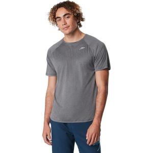 imageSpeedo Mens Uv Swim Shirt Short Sleeve Fitness RashguardBlack Heather