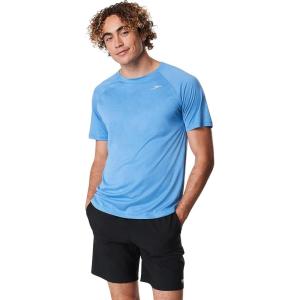 imageSpeedo Mens Uv Swim Shirt Short Sleeve Fitness RashguardTurkish Heather