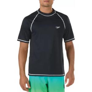 imageSpeedo Mens Uv Swim Shirt Short Sleeve Loose Fit Easy TeeDiscontinuedBlackGrey